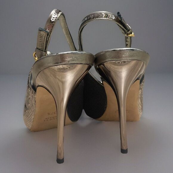 Gucci ✨Copper Sequin Slingbacks Pump Heel Size US 7 - EUR 37 - Picture 5 of 5